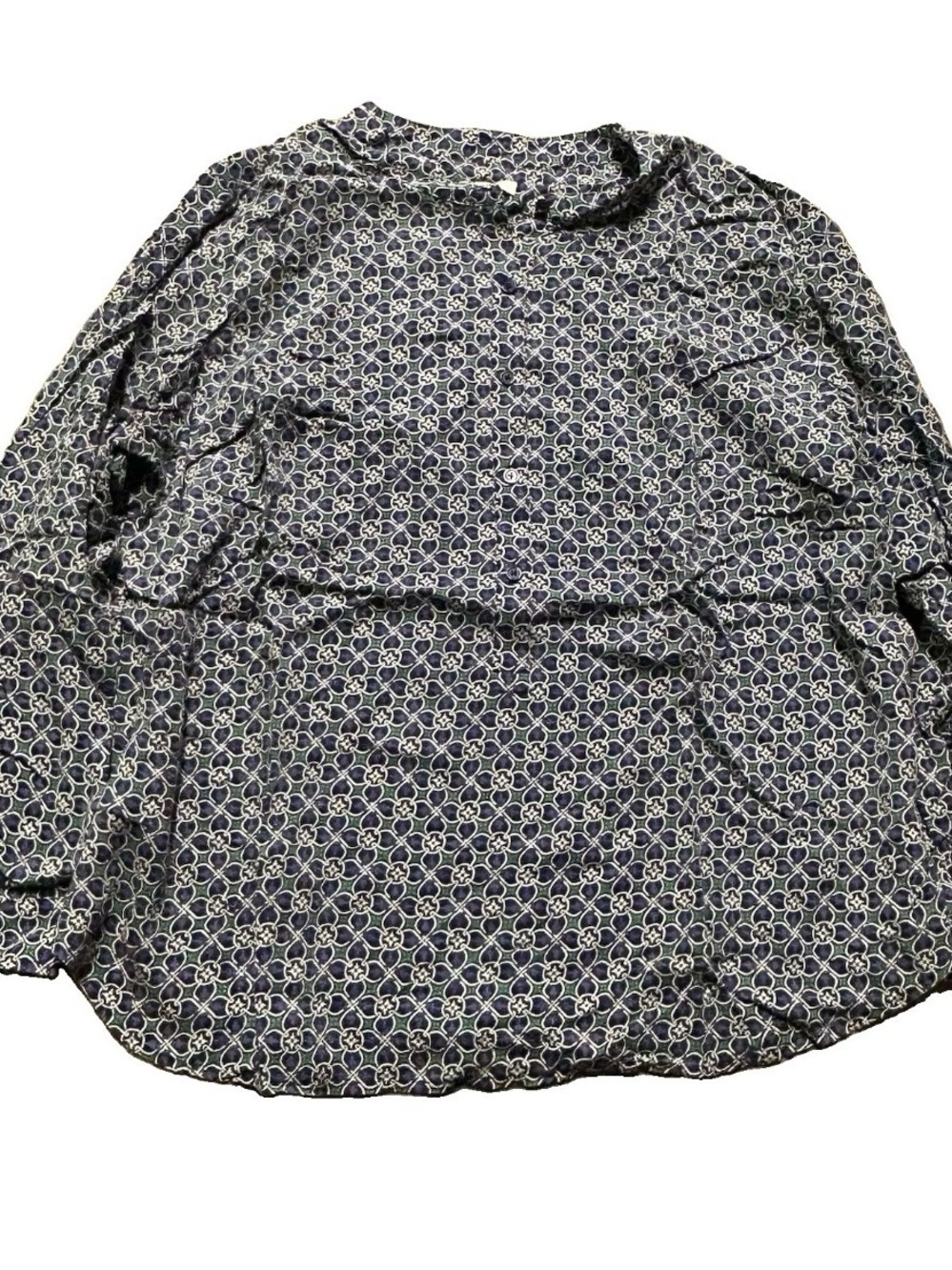 Women’s Talbots Plus Size Geometric Long Sleeve Blouse Size 3X